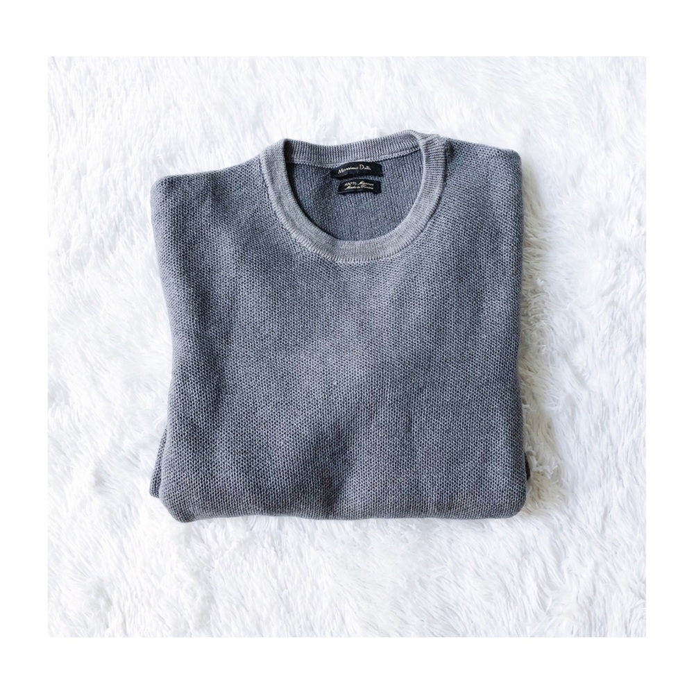 Men’s Waffle Knit Merino Wool Sweater XL